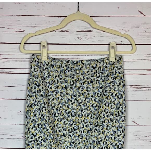 Maeve By Anthropologie Women's S Small Blue Yellow Pencil Dressy Career Skirt - Picture 10 of 12